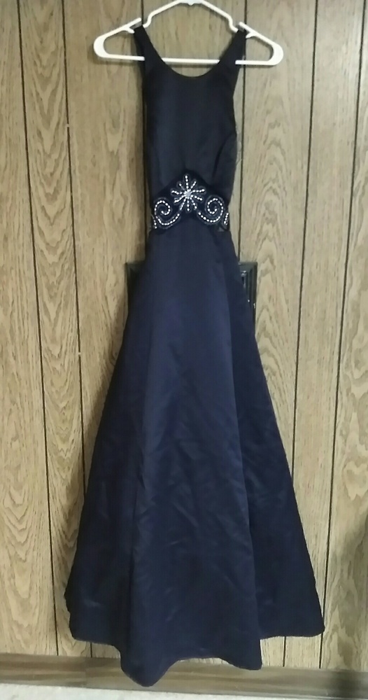Maurices Navy Blue Satin Formal Dress